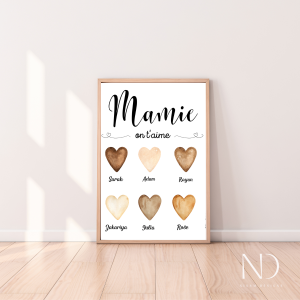 Affiche personnalisée "on t'aime"